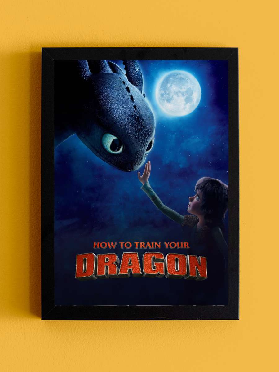 Ejderhanı Nasıl Eğitirsin - How to Train Your Dragon Film Tablo Siyah Çerçeveli Film Poster Afiş Tablo