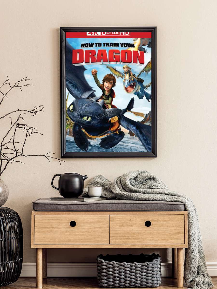 Ejderhanı Nasıl Eğitirsin - How to Train Your Dragon Film Tablo Siyah Çerçeveli Film Poster Afiş Tablo