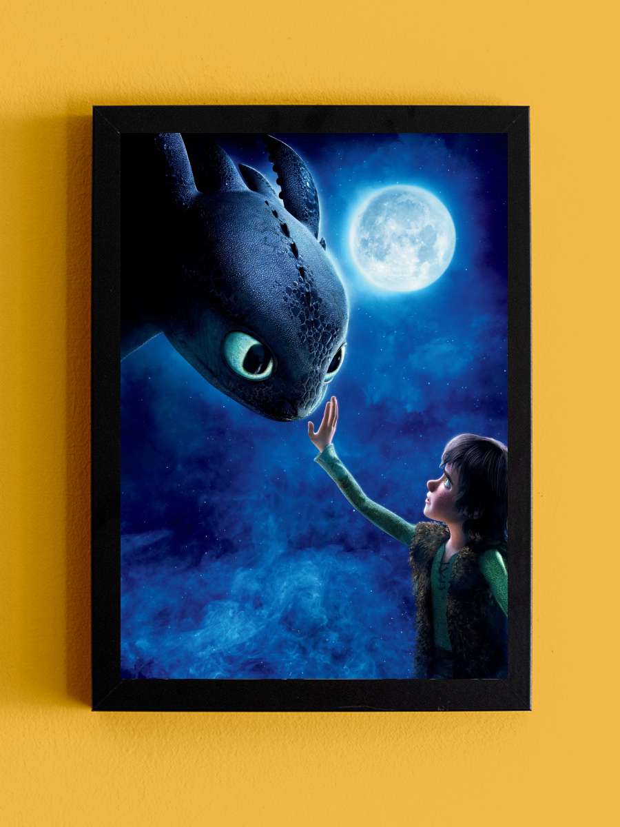 Ejderhanı Nasıl Eğitirsin - How to Train Your Dragon Film Tablo Siyah Çerçeveli Film Poster Afiş Tablo