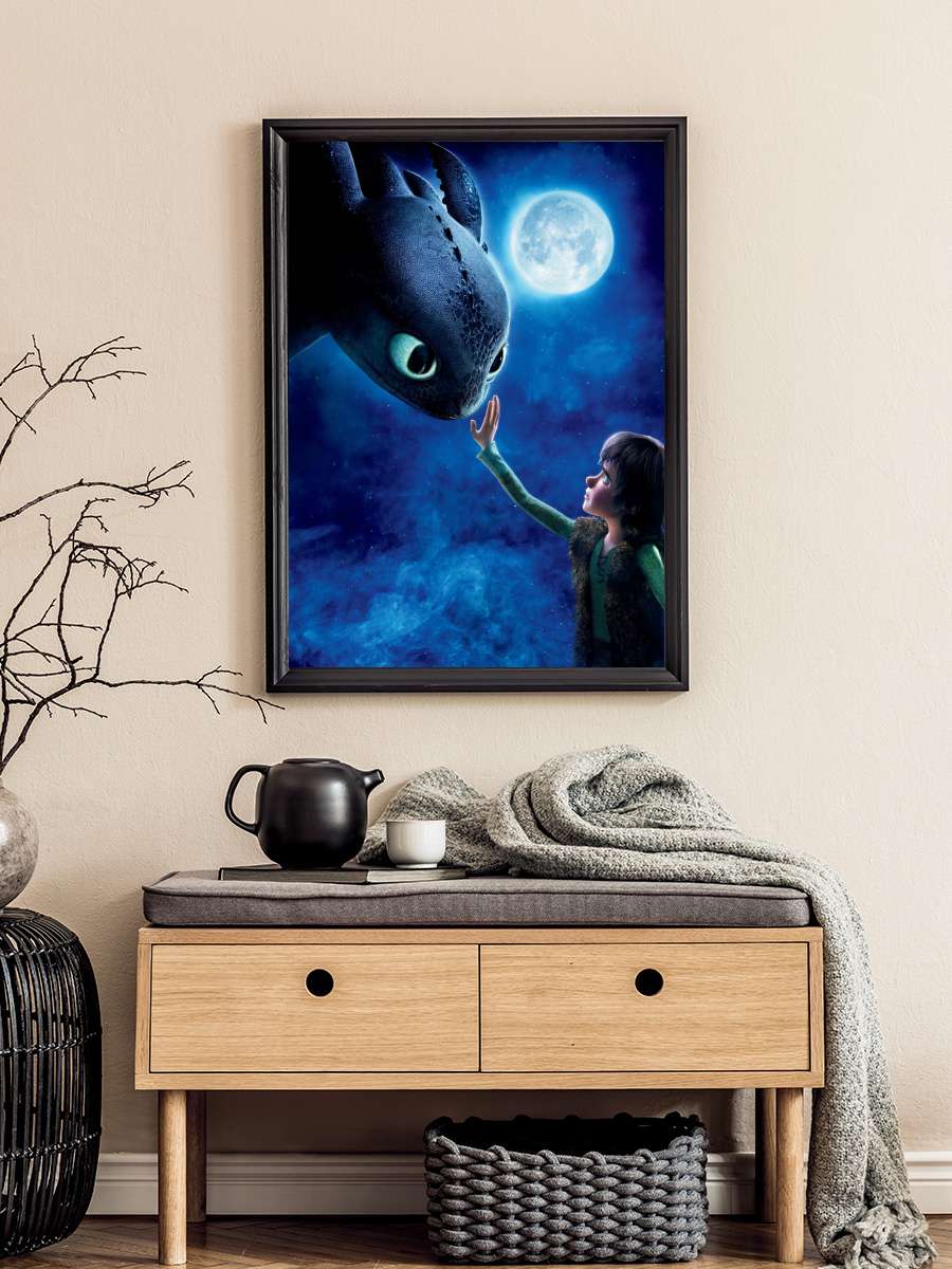 Ejderhanı Nasıl Eğitirsin - How to Train Your Dragon Film Tablo Siyah Çerçeveli Film Poster Afiş Tablo