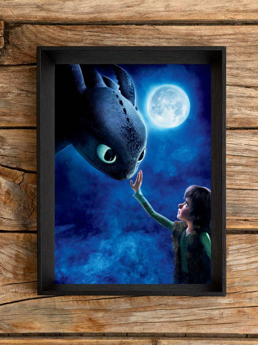 Ejderhanı Nasıl Eğitirsin - How to Train Your Dragon Film Tablo Siyah Çerçeveli Film Poster Afiş Tablo