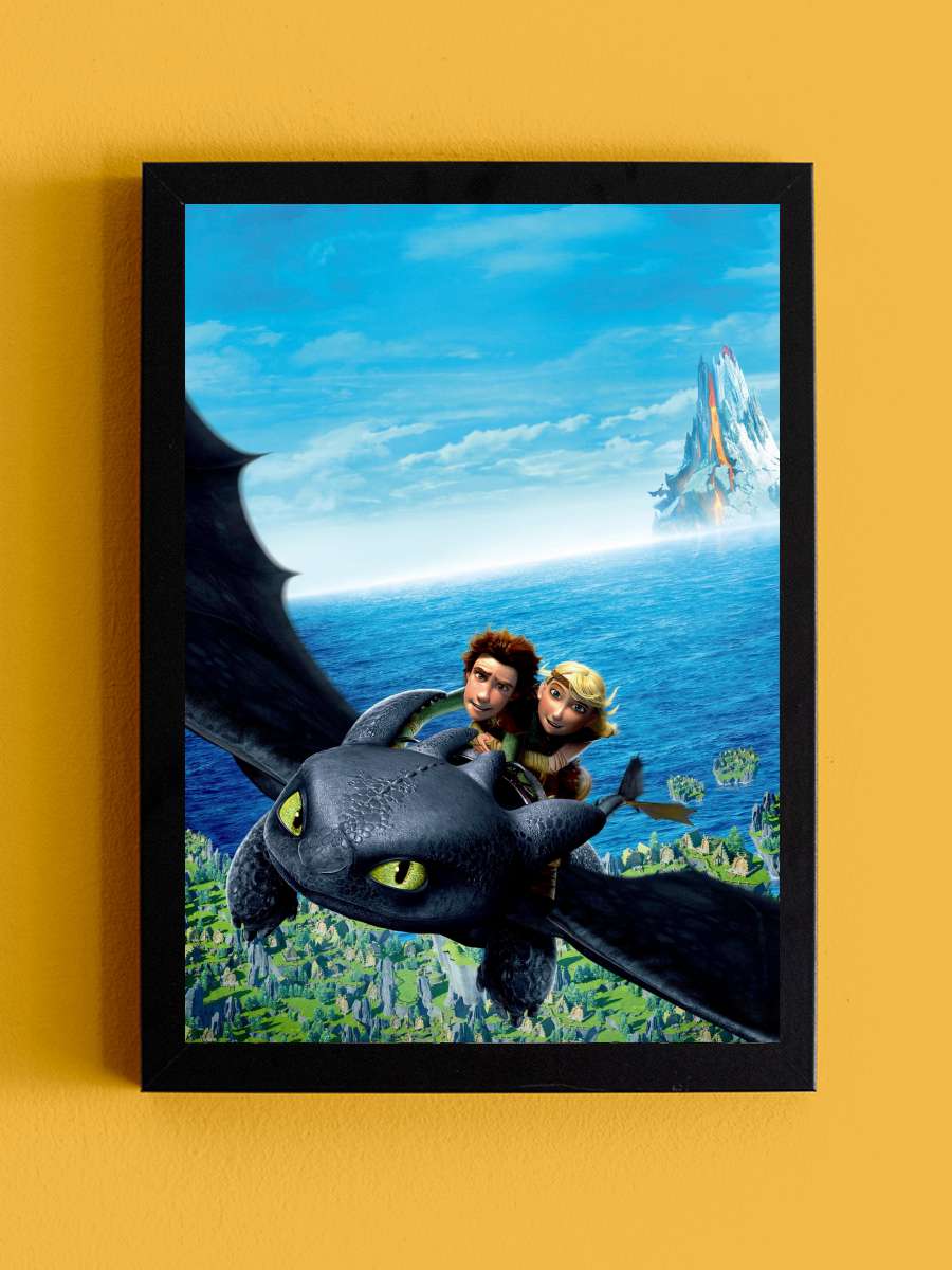 Ejderhanı Nasıl Eğitirsin - How to Train Your Dragon Film Tablo Siyah Çerçeveli Film Poster Afiş Tablo