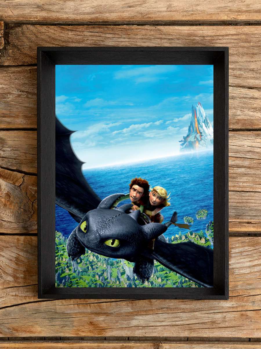 Ejderhanı Nasıl Eğitirsin - How to Train Your Dragon Film Tablo Siyah Çerçeveli Film Poster Afiş Tablo