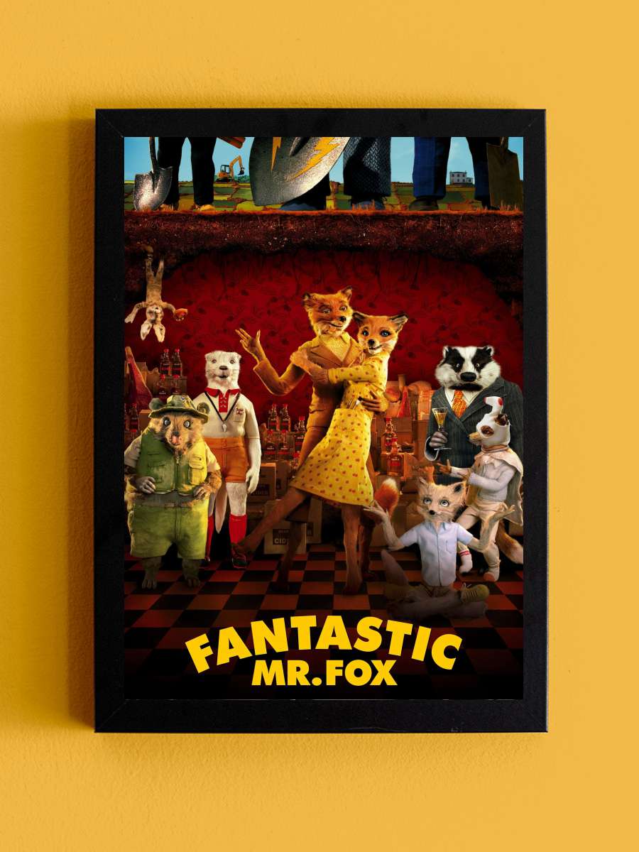 Yaman Tilki - Fantastic Mr. Fox Film Tablo Siyah Çerçeveli Film Poster Afiş Tablo