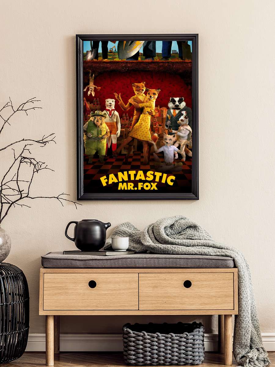 Yaman Tilki - Fantastic Mr. Fox Film Tablo Siyah Çerçeveli Film Poster Afiş Tablo