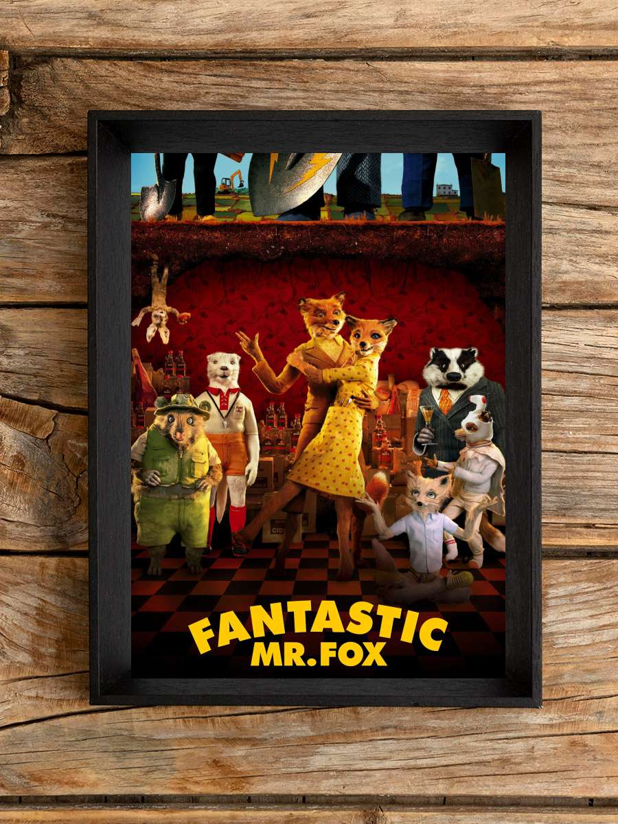 Yaman Tilki - Fantastic Mr. Fox Film Tablo Siyah Çerçeveli Film Poster Afiş Tablo