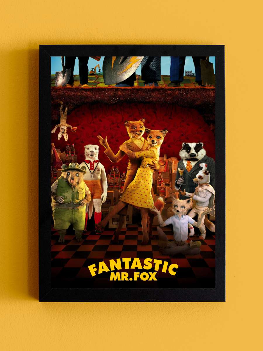 Yaman Tilki - Fantastic Mr. Fox Film Tablo Siyah Çerçeveli Film Poster Afiş Tablo