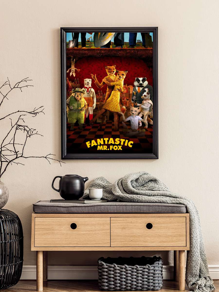 Yaman Tilki - Fantastic Mr. Fox Film Tablo Siyah Çerçeveli Film Poster Afiş Tablo