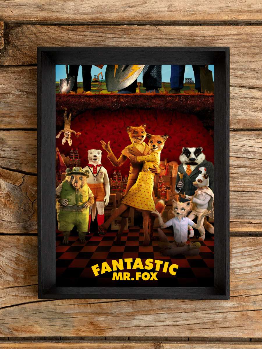 Yaman Tilki - Fantastic Mr. Fox Film Tablo Siyah Çerçeveli Film Poster Afiş Tablo