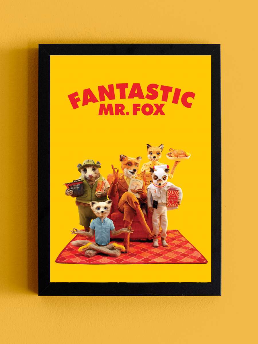 Yaman Tilki - Fantastic Mr. Fox Film Tablo Siyah Çerçeveli Film Poster Afiş Tablo