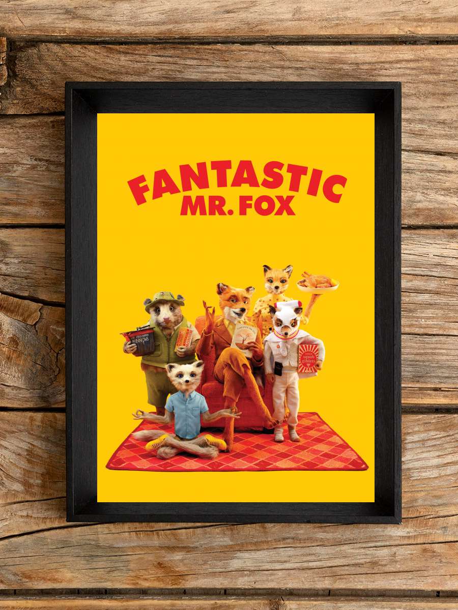 Yaman Tilki - Fantastic Mr. Fox Film Tablo Siyah Çerçeveli Film Poster Afiş Tablo