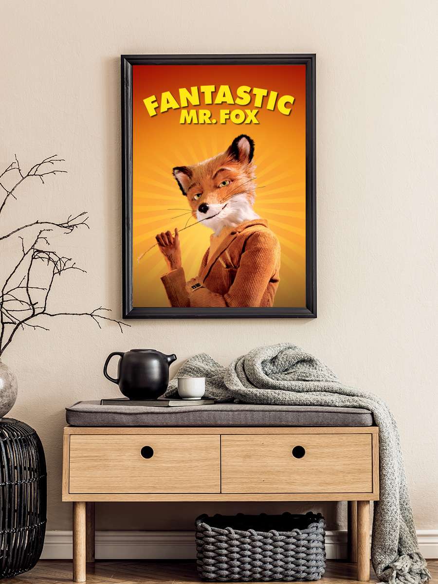 Yaman Tilki - Fantastic Mr. Fox Film Tablo Siyah Çerçeveli Film Poster Afiş Tablo