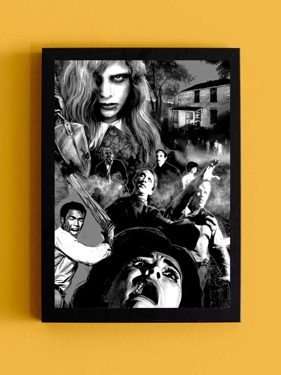 Yaşayan Ölülerin Gecesi - Night of the Living Dead Film Tablo Siyah Çerçeveli Film Poster Afiş Tablo