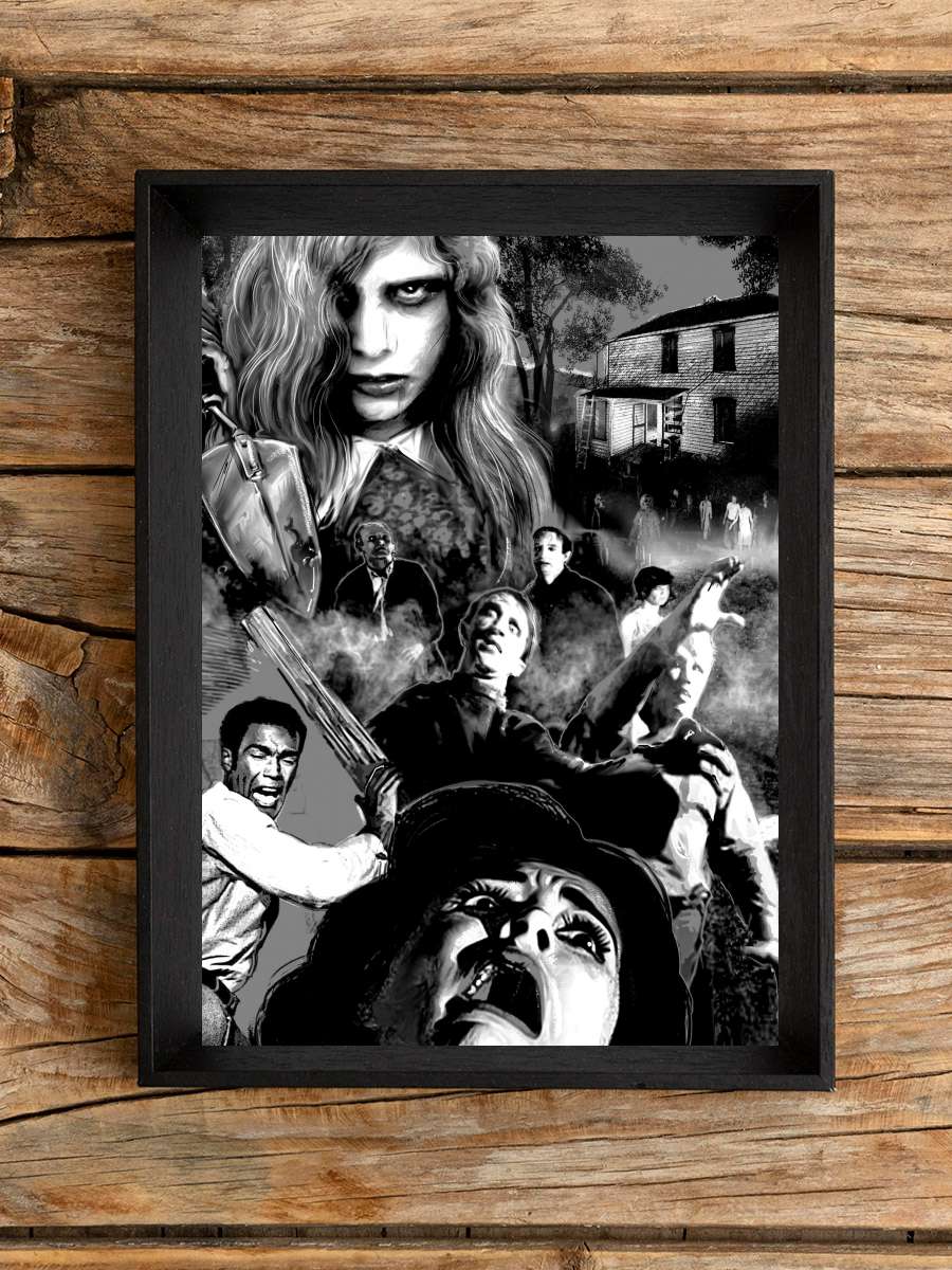 Yaşayan Ölülerin Gecesi - Night of the Living Dead Film Tablo Siyah Çerçeveli Film Poster Afiş Tablo