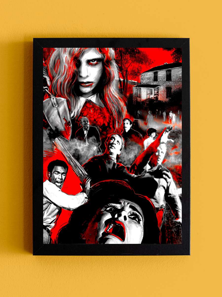 Yaşayan Ölülerin Gecesi - Night of the Living Dead Film Tablo Siyah Çerçeveli Film Poster Afiş Tablo