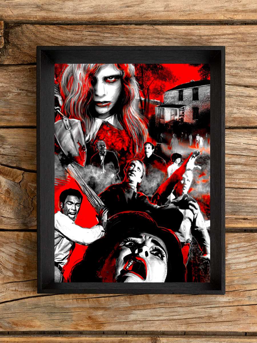 Yaşayan Ölülerin Gecesi - Night of the Living Dead Film Tablo Siyah Çerçeveli Film Poster Afiş Tablo