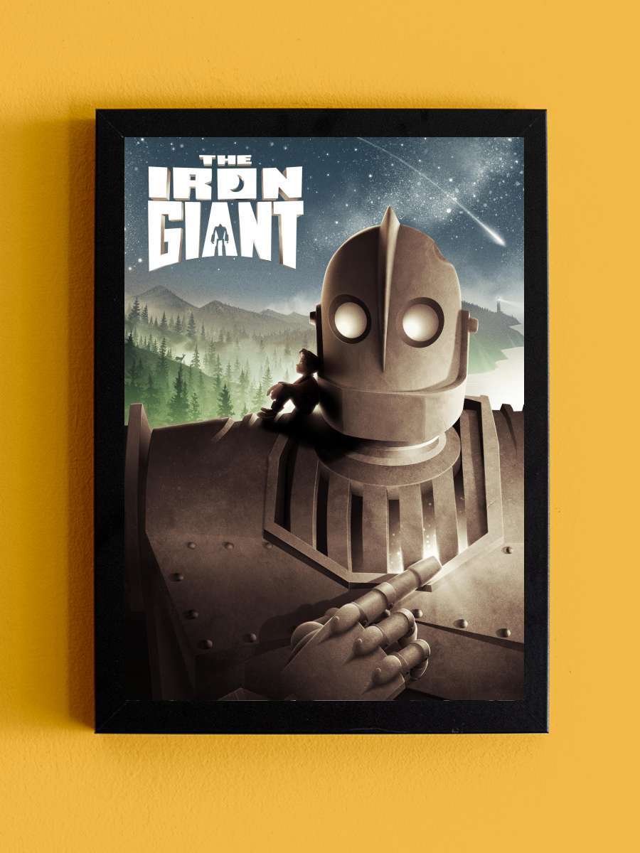 Demir Dev - The Iron Giant Film Tablo Siyah Çerçeveli Film Poster Afiş Tablo