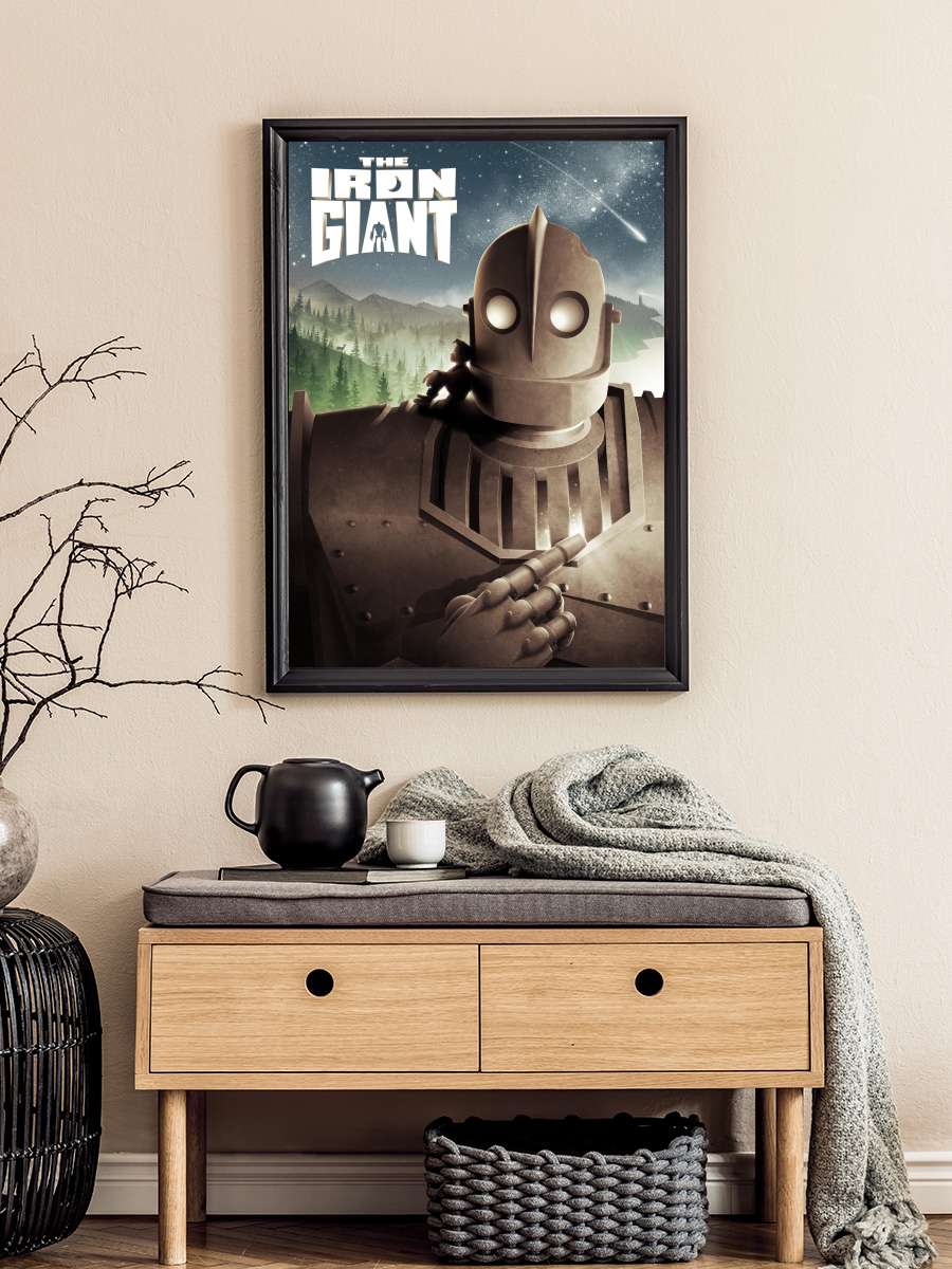 Demir Dev - The Iron Giant Film Tablo Siyah Çerçeveli Film Poster Afiş Tablo