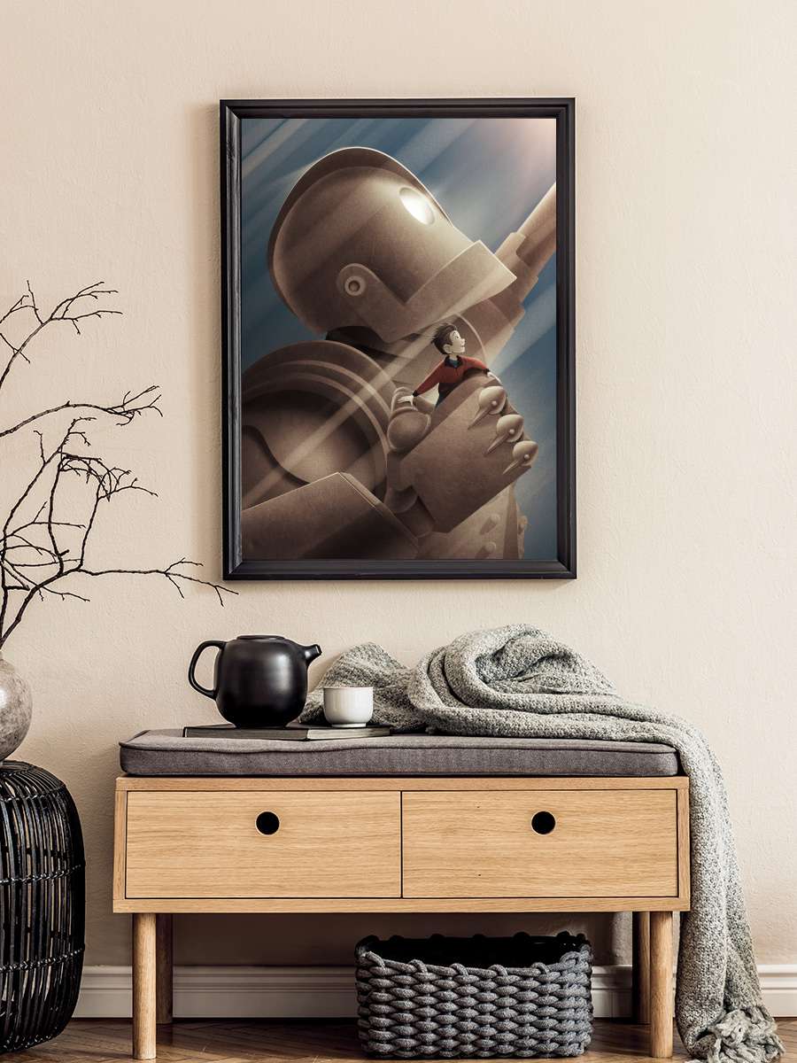 Demir Dev - The Iron Giant Film Tablo Siyah Çerçeveli Film Poster Afiş Tablo