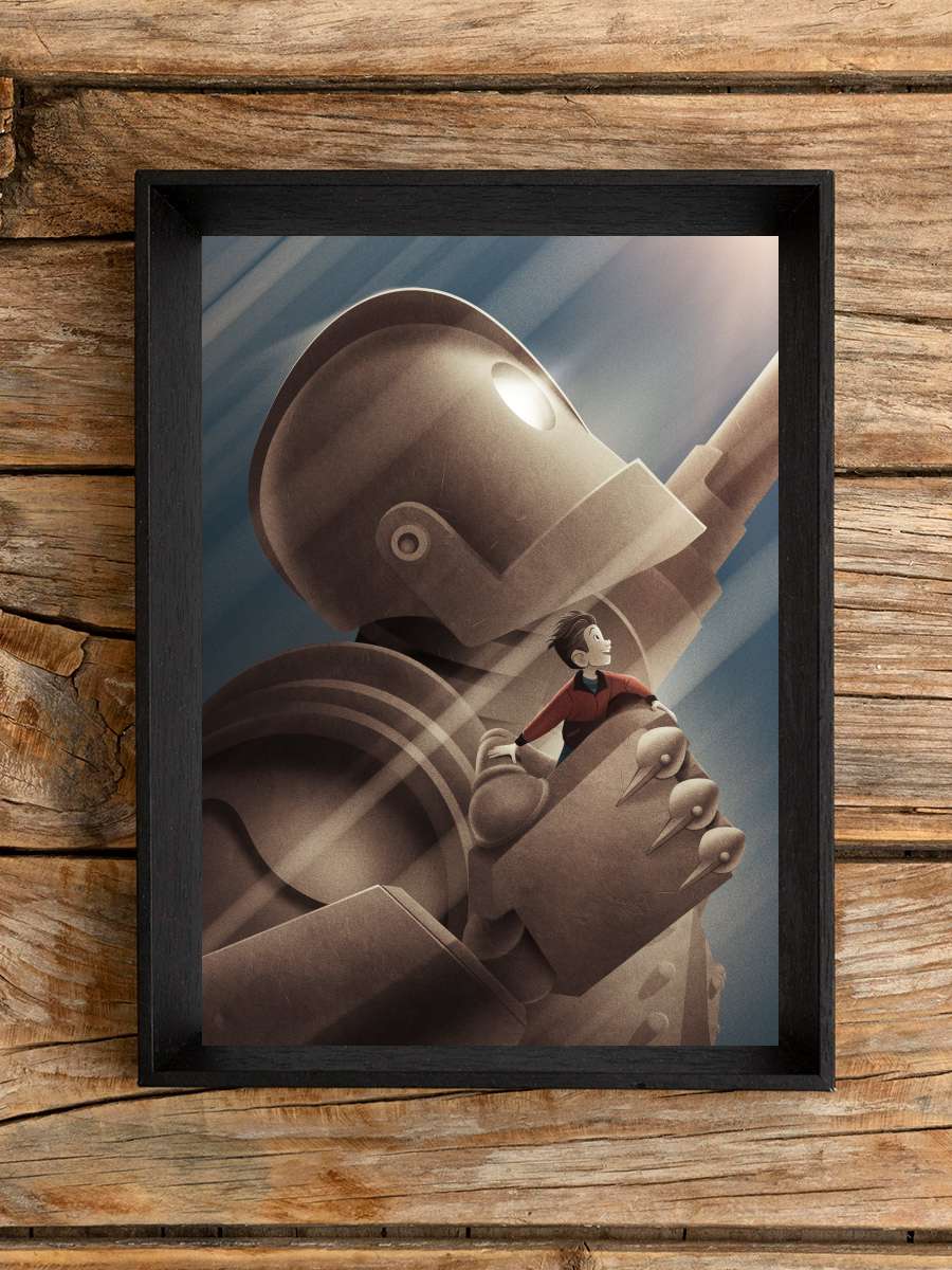 Demir Dev - The Iron Giant Film Tablo Siyah Çerçeveli Film Poster Afiş Tablo