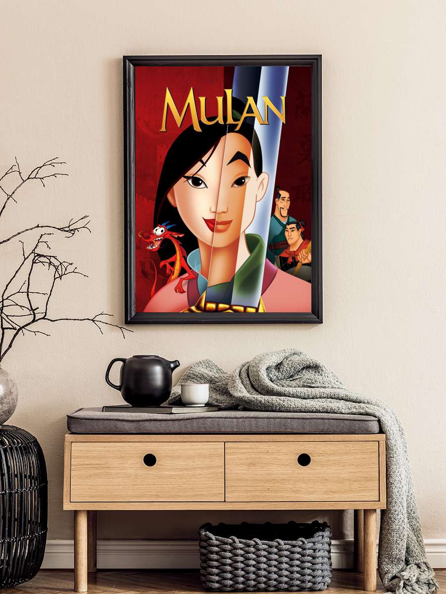 Mulan Film Tablo Siyah Çerçeveli Film Poster Afiş Tablo