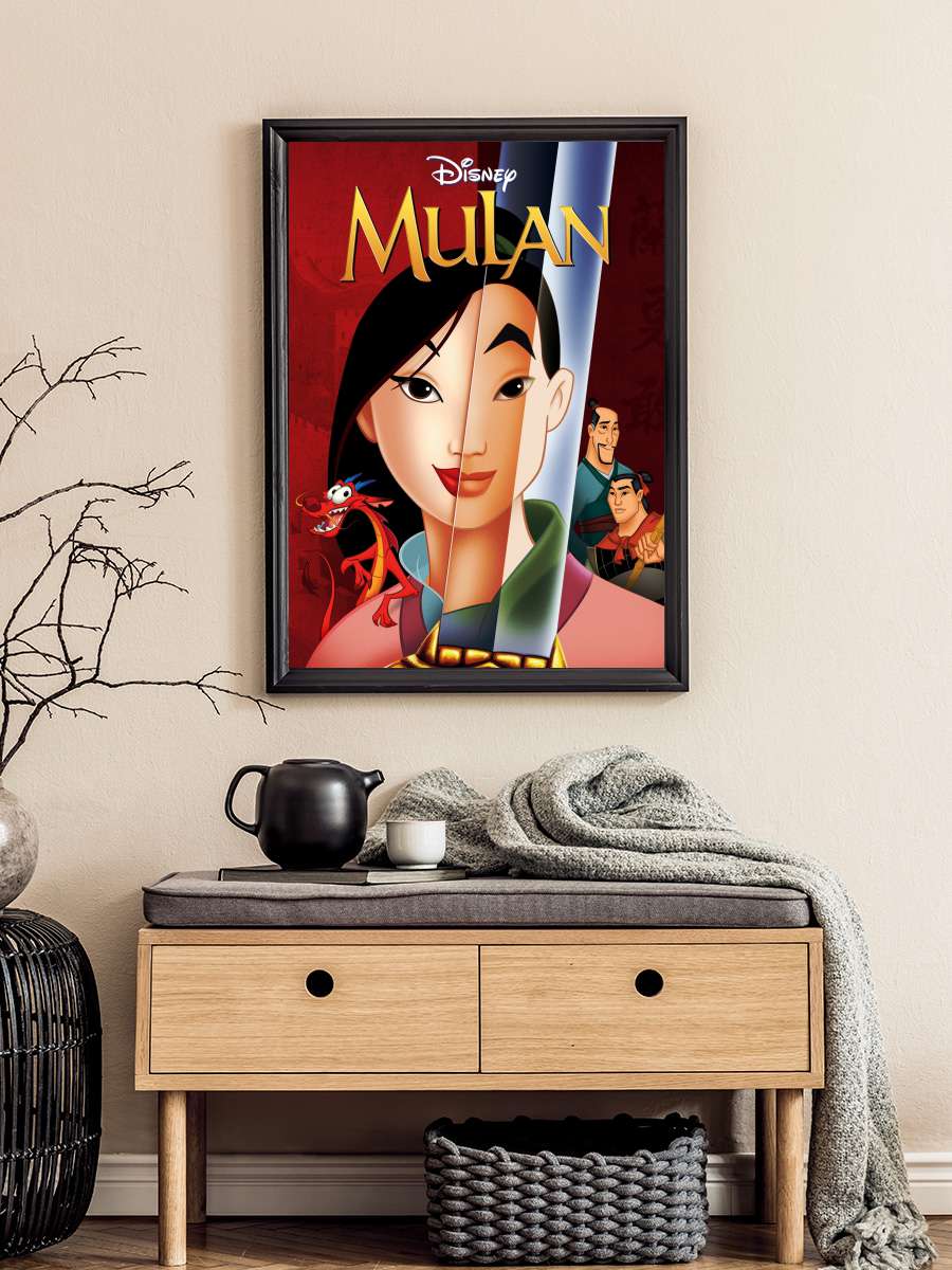 Mulan Film Tablo Siyah Çerçeveli Film Poster Afiş Tablo