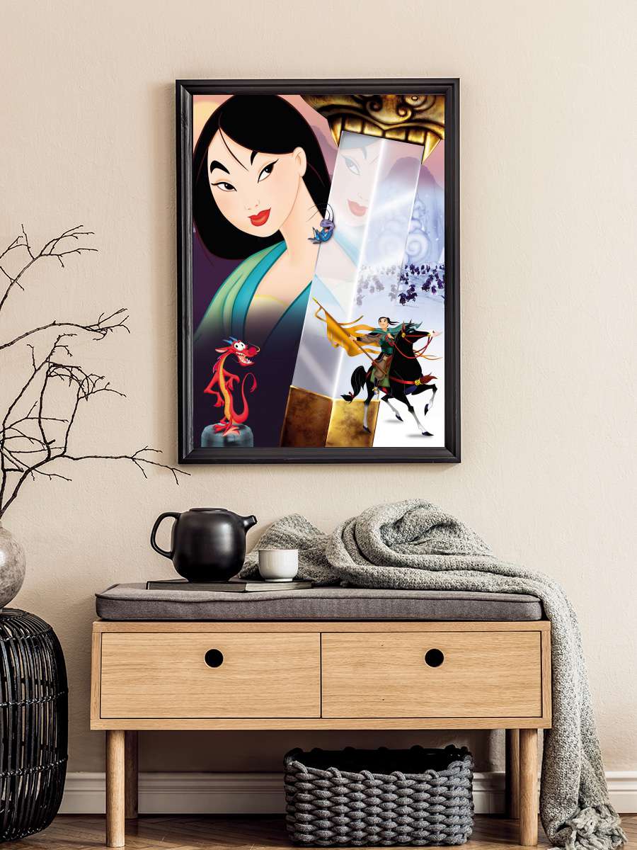 Mulan Film Tablo Siyah Çerçeveli Film Poster Afiş Tablo