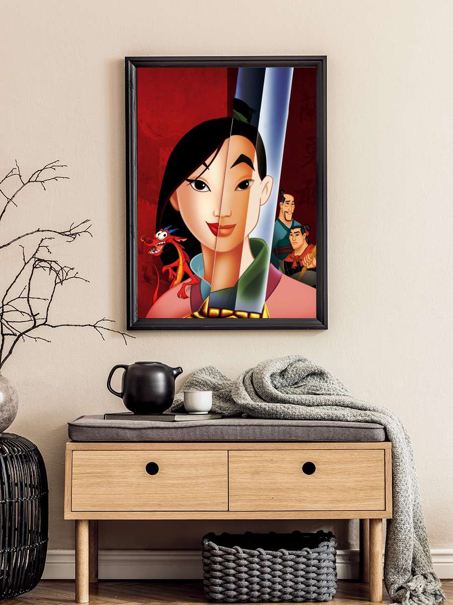 Mulan Film Tablo Siyah Çerçeveli Film Poster Afiş Tablo