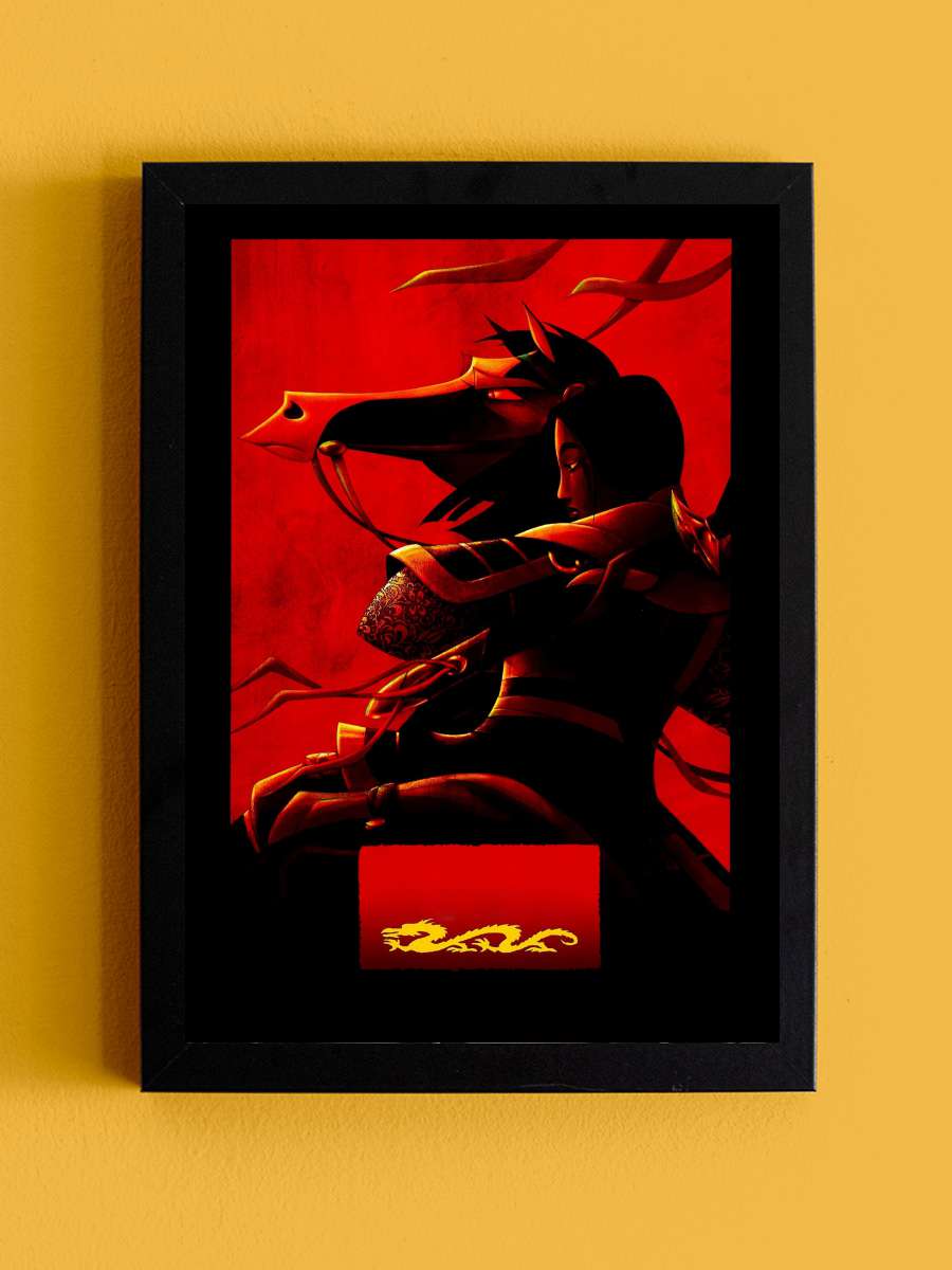 Mulan Film Tablo Siyah Çerçeveli Film Poster Afiş Tablo