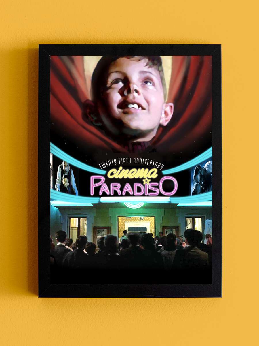 Cennet Sineması - Nuovo Cinema Paradiso Film Tablo Siyah Çerçeveli Film Poster Afiş Tablo