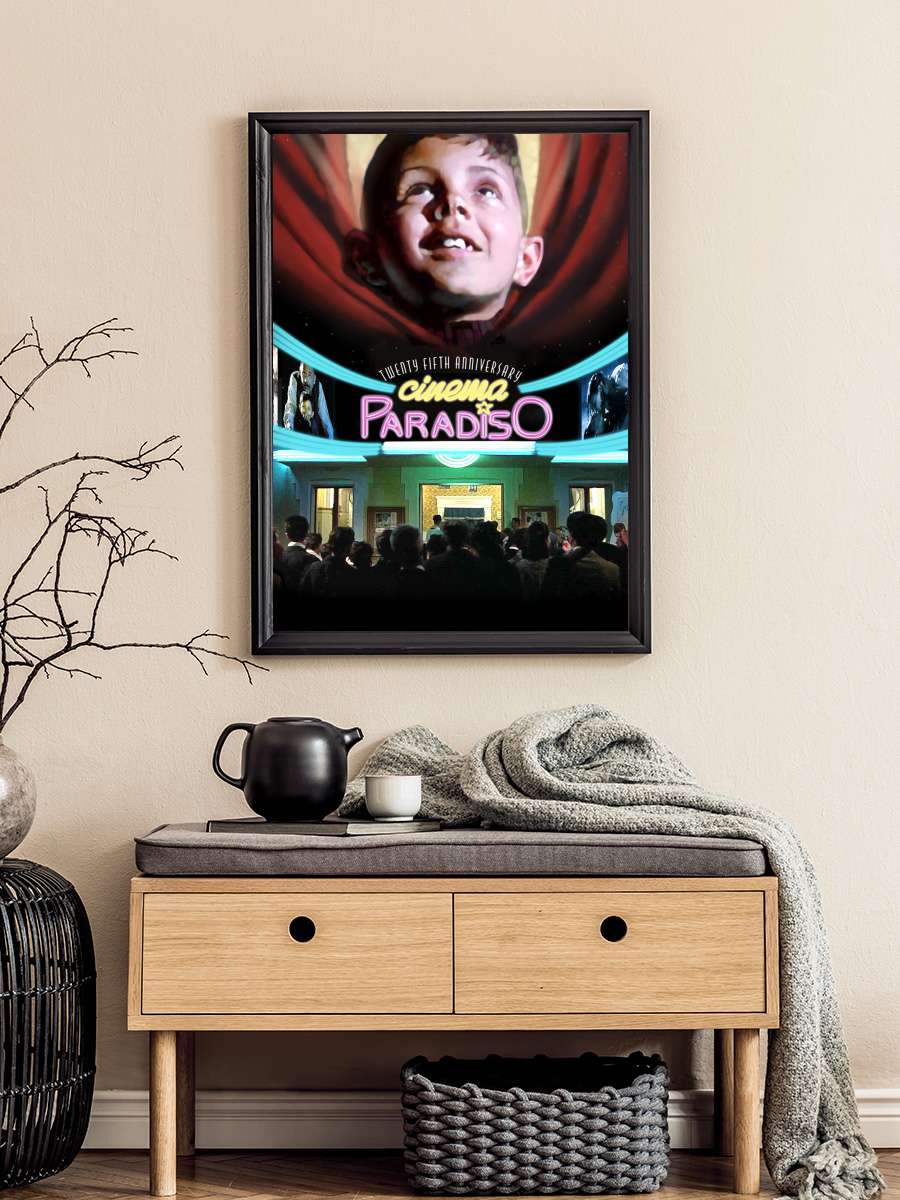 Cennet Sineması - Nuovo Cinema Paradiso Film Tablo Siyah Çerçeveli Film Poster Afiş Tablo