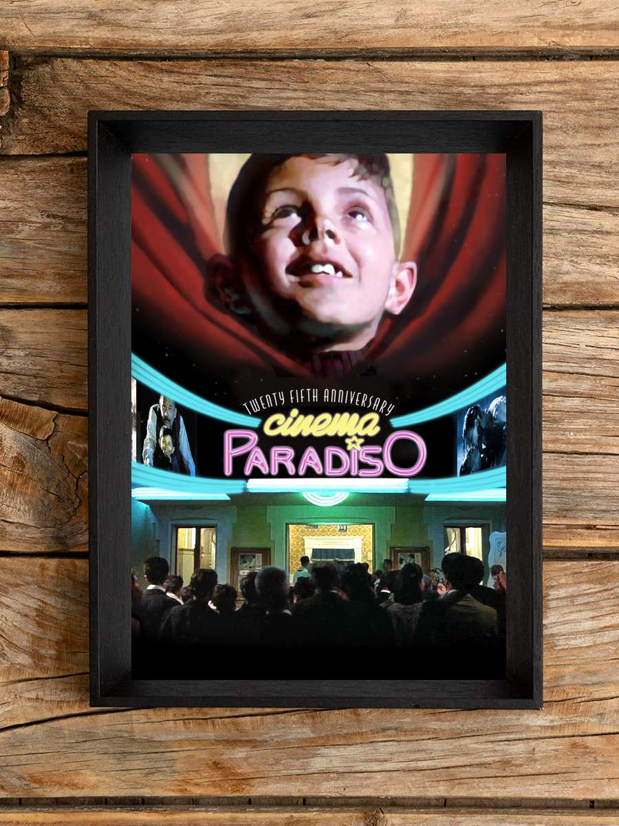 Cennet Sineması - Nuovo Cinema Paradiso Film Tablo Siyah Çerçeveli Film Poster Afiş Tablo