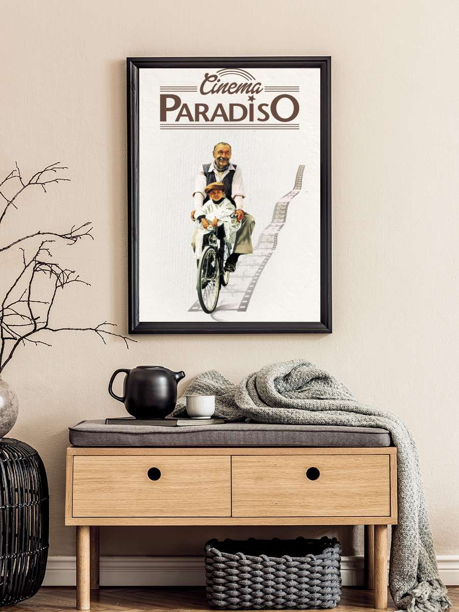 Cennet Sineması - Nuovo Cinema Paradiso Film Tablo Siyah Çerçeveli Film Poster Afiş Tablo