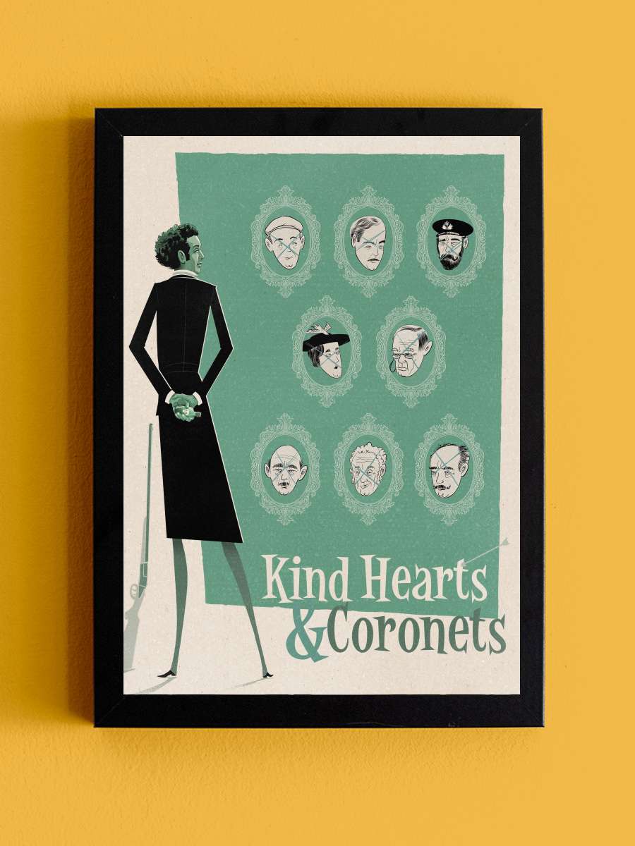 Yumuşak Kalpler - Kind Hearts and Coronets Film Tablo Siyah Çerçeveli Film Poster Afiş Tablo