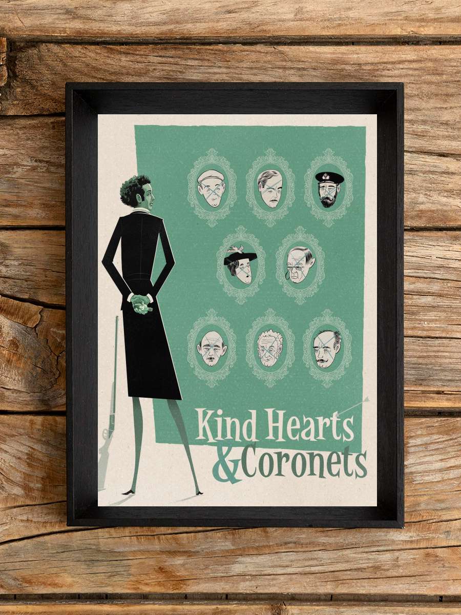 Yumuşak Kalpler - Kind Hearts and Coronets Film Tablo Siyah Çerçeveli Film Poster Afiş Tablo