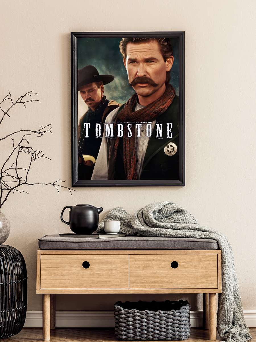 Kasabanın Namusu - Tombstone Film Tablo Siyah Çerçeveli Film Poster Afiş Tablo