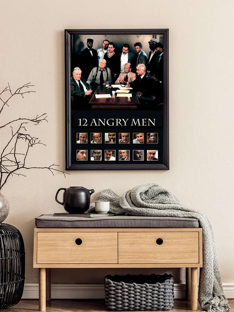 12 Angry Men Film Tablo Siyah Çerçeveli Film Poster Afiş Tablo