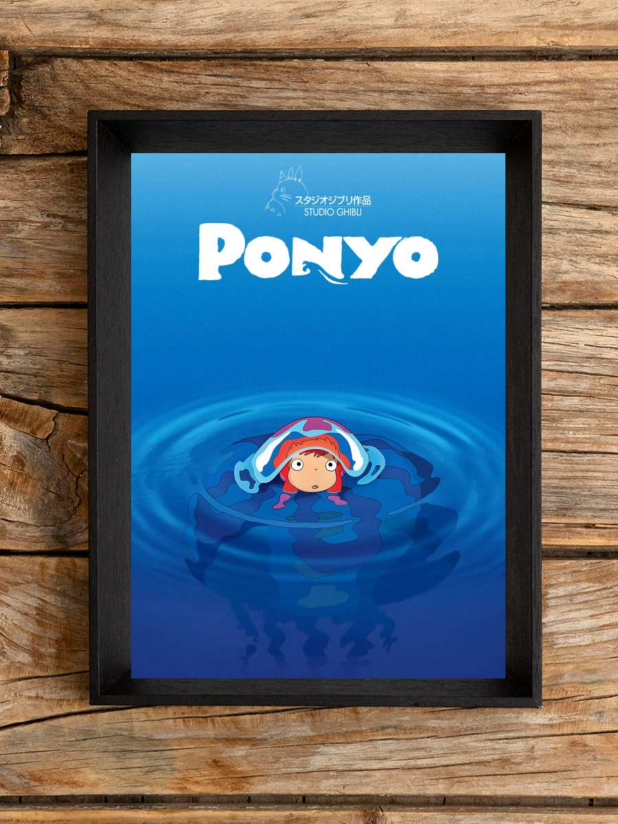 Küçük Deniz Kızı Ponyo - 崖の上のポニョ Film Tablo Siyah Çerçeveli Film Poster Afiş Tablo