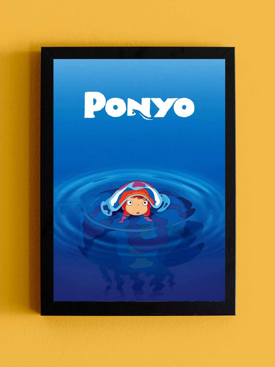 Küçük Deniz Kızı Ponyo - 崖の上のポニョ Film Tablo Siyah Çerçeveli Film Poster Afiş Tablo