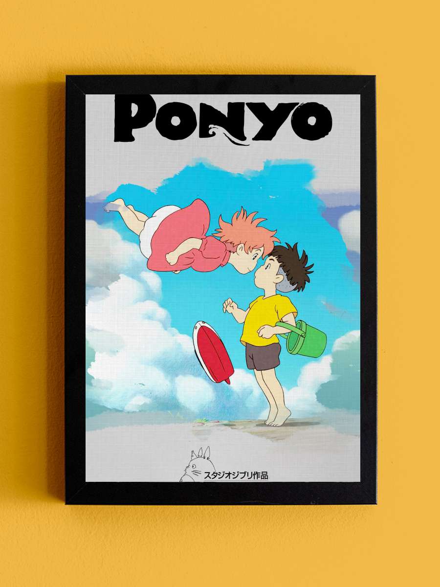 Küçük Deniz Kızı Ponyo - 崖の上のポニョ Film Tablo Siyah Çerçeveli Film Poster Afiş Tablo