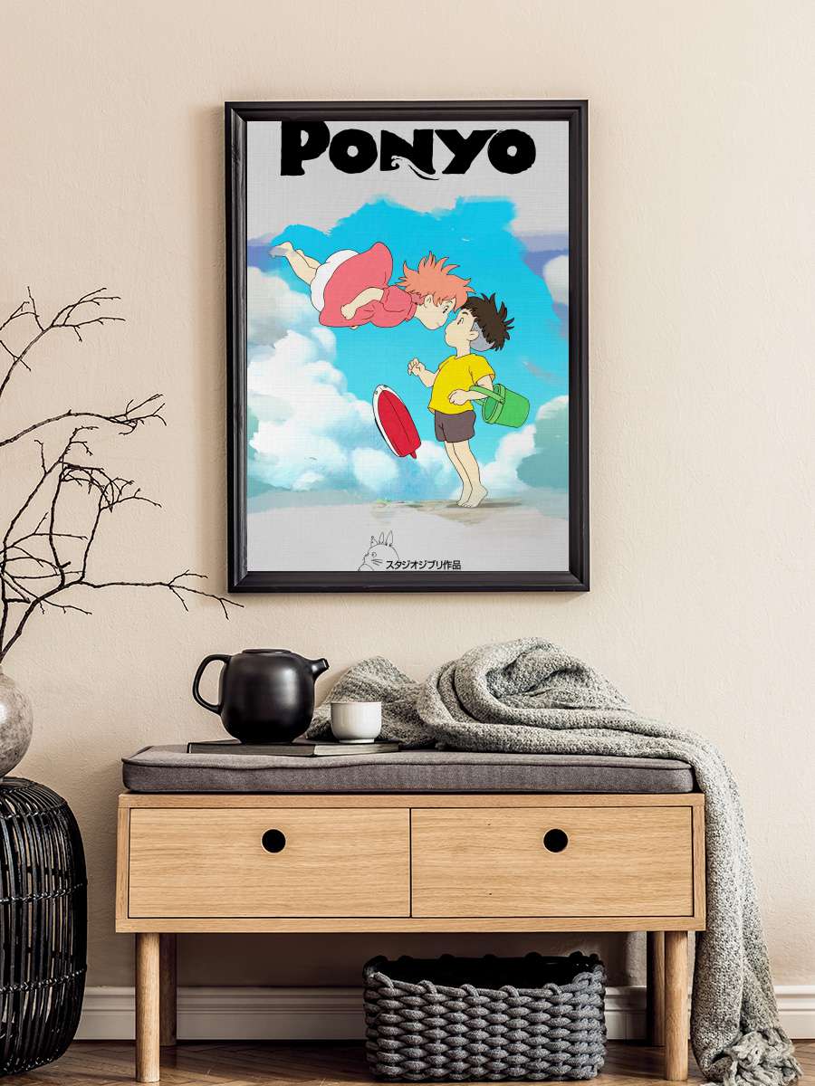 Küçük Deniz Kızı Ponyo - 崖の上のポニョ Film Tablo Siyah Çerçeveli Film Poster Afiş Tablo