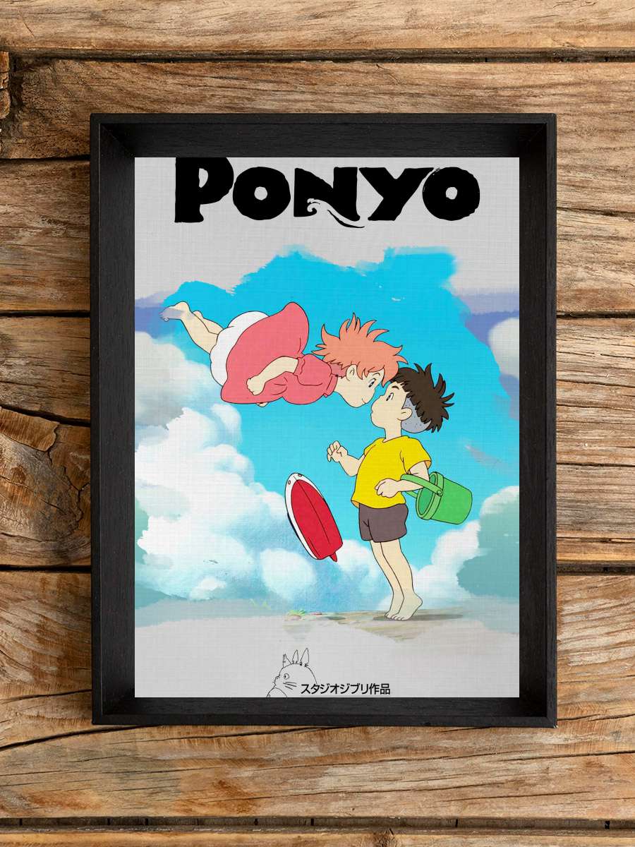 Küçük Deniz Kızı Ponyo - 崖の上のポニョ Film Tablo Siyah Çerçeveli Film Poster Afiş Tablo