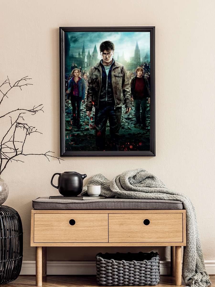 Harry Potter ve Ölüm Yadigârları: Bölüm 2 - Harry Potter and the Deathly Hallows: Part 2 Film Tablo Siyah Çerçeveli Film Poster Afiş Tablo