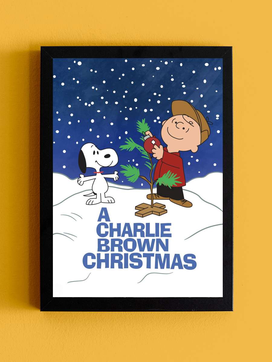 Charlie Brown Noeli - A Charlie Brown Christmas Film Tablo Siyah Çerçeveli Film Poster Afiş Tablo