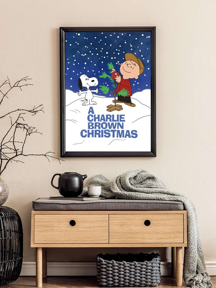 Charlie Brown Noeli - A Charlie Brown Christmas Film Tablo Siyah Çerçeveli Film Poster Afiş Tablo