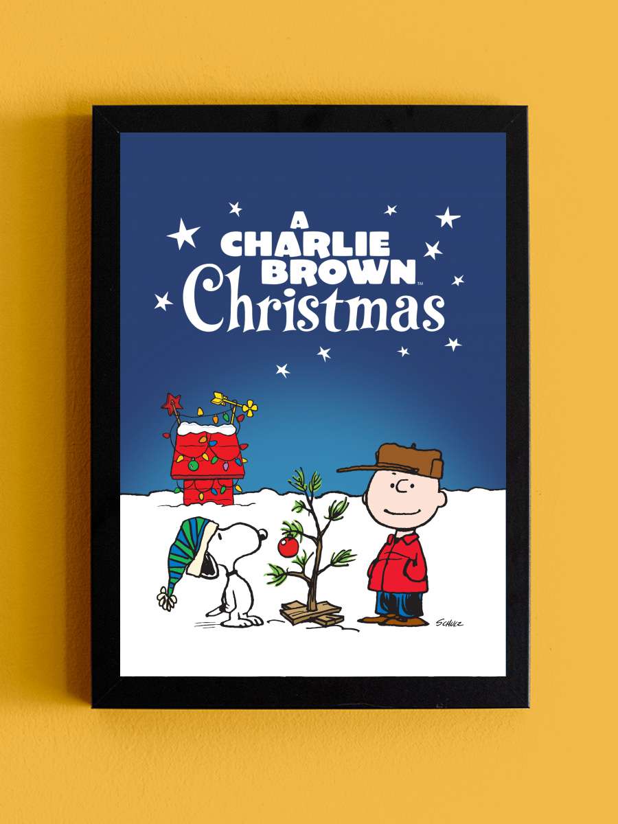 Charlie Brown Noeli - A Charlie Brown Christmas Film Tablo Siyah Çerçeveli Film Poster Afiş Tablo