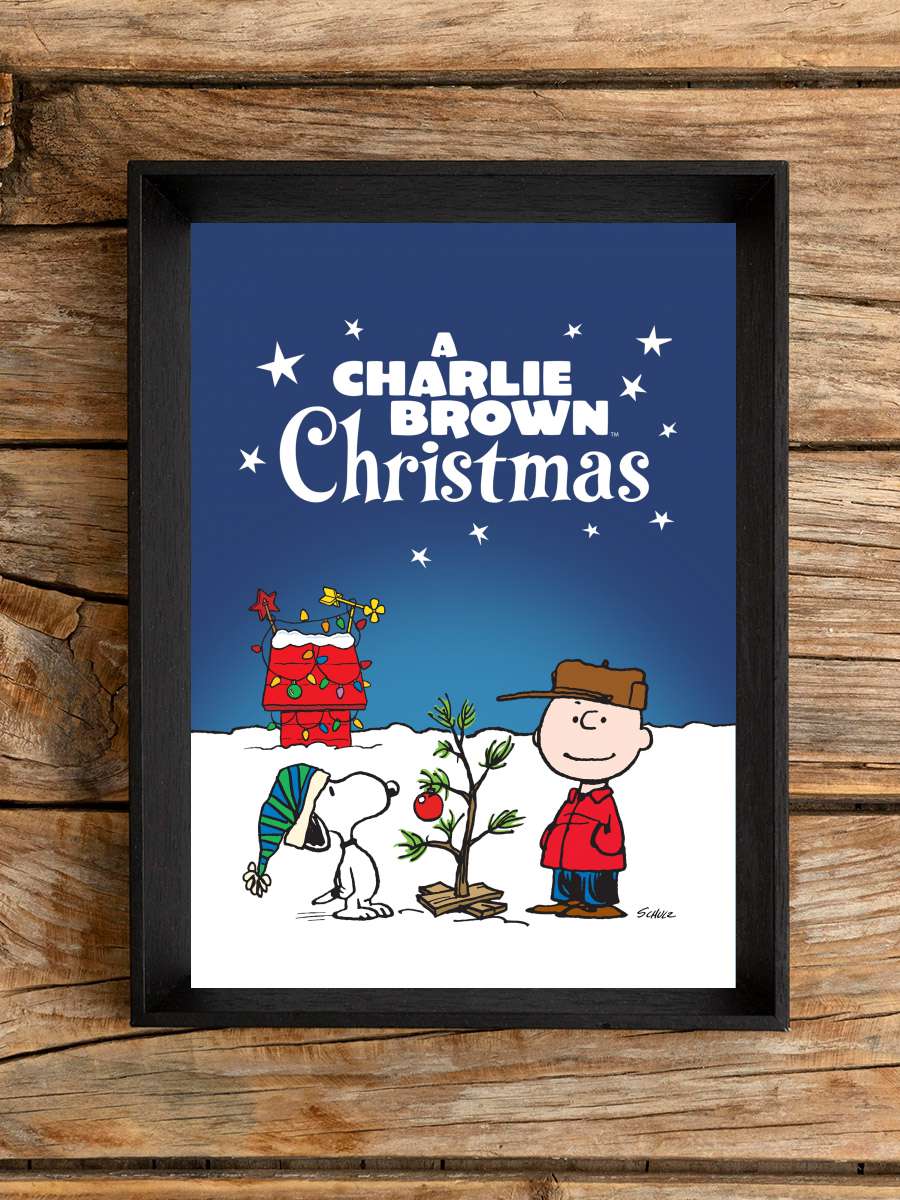 Charlie Brown Noeli - A Charlie Brown Christmas Film Tablo Siyah Çerçeveli Film Poster Afiş Tablo