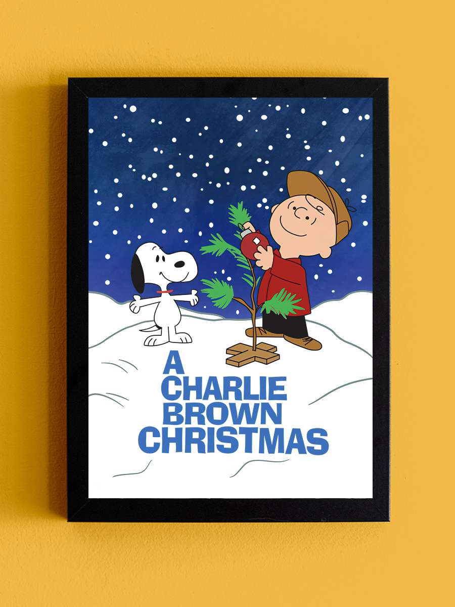 Charlie Brown Noeli - A Charlie Brown Christmas Film Tablo Siyah Çerçeveli Film Poster Afiş Tablo