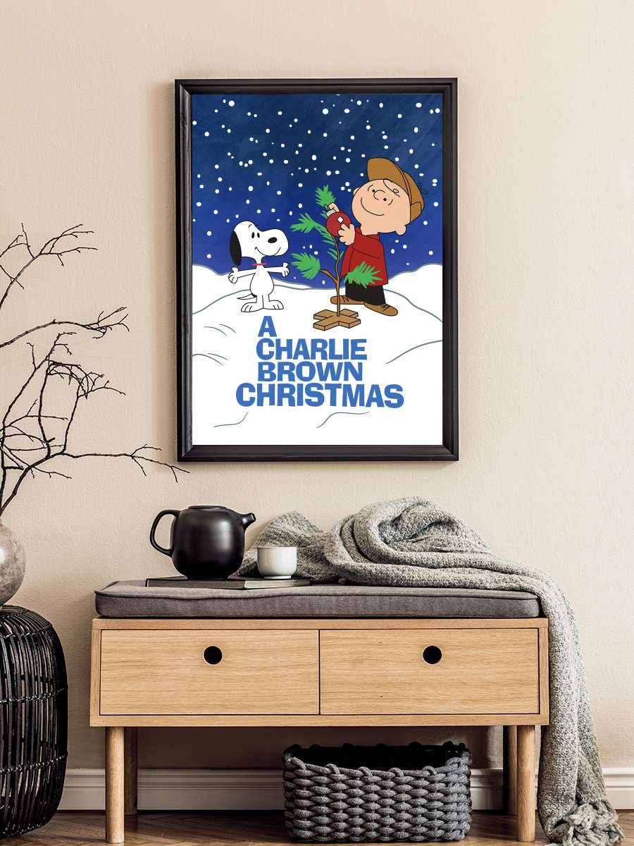 Charlie Brown Noeli - A Charlie Brown Christmas Film Tablo Siyah Çerçeveli Film Poster Afiş Tablo