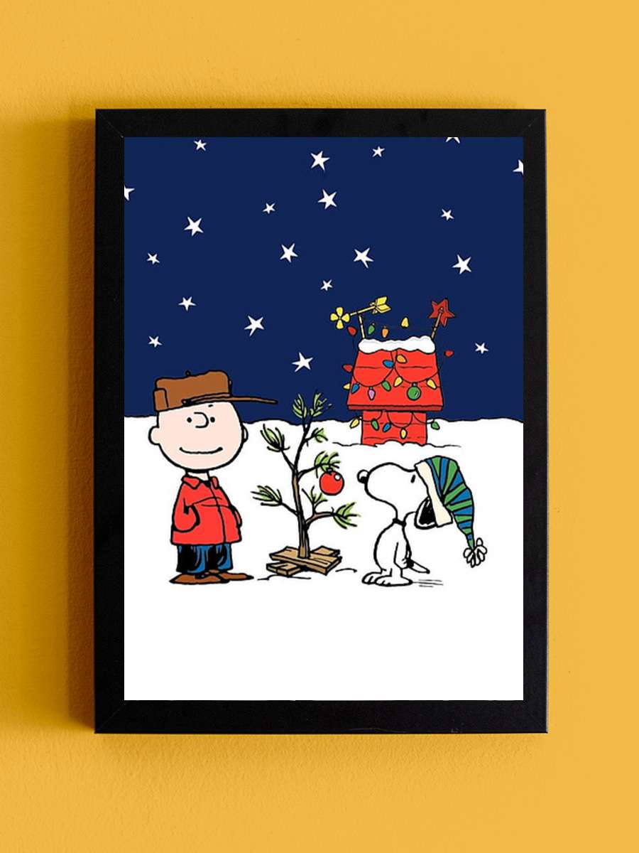 Charlie Brown Noeli - A Charlie Brown Christmas Film Tablo Siyah Çerçeveli Film Poster Afiş Tablo